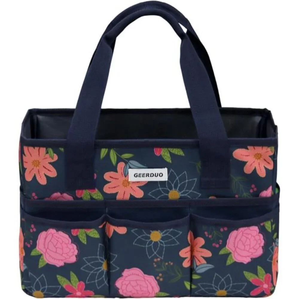 Craft Organizer Tote Bag Art Caddy with Multi-Pockets for Office Supplies
